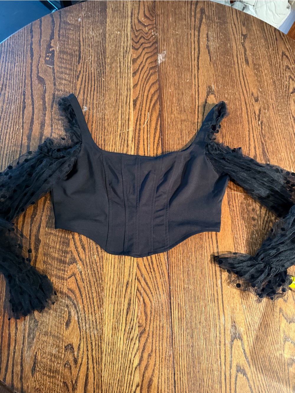 NWOT Shein Sheer Bubble Sleeve Crop